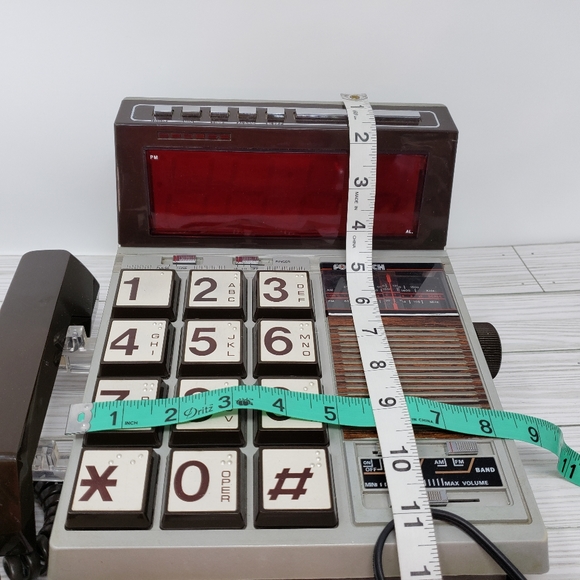 Phone Tech Telephone Alarm Clock Radio Vintage - Picture 11 of 16